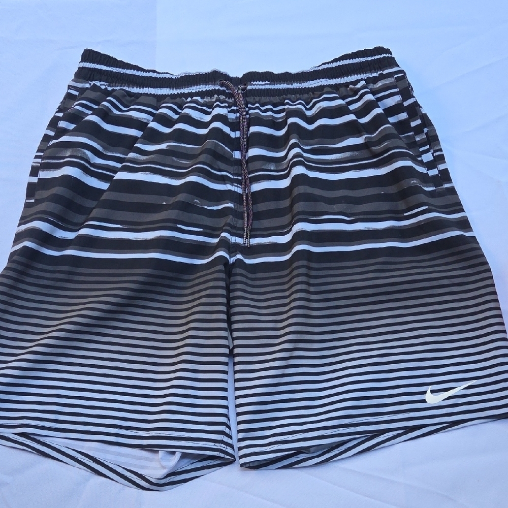 Nike Striped Black and White Athletic Shorts